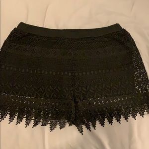 Black lace shorts